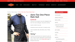 Motoport - Aero-Tex One Piece Rain Suit