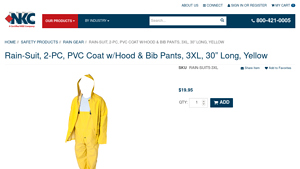 NKC - 2-Piece 3XL PVC Rain-Suit