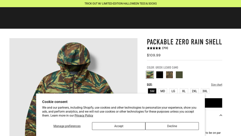 Packable Zero Rain Shell - Zero Foxtrot