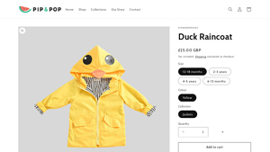 Pip and Pop Kids - Yellow Duck Raincoat
