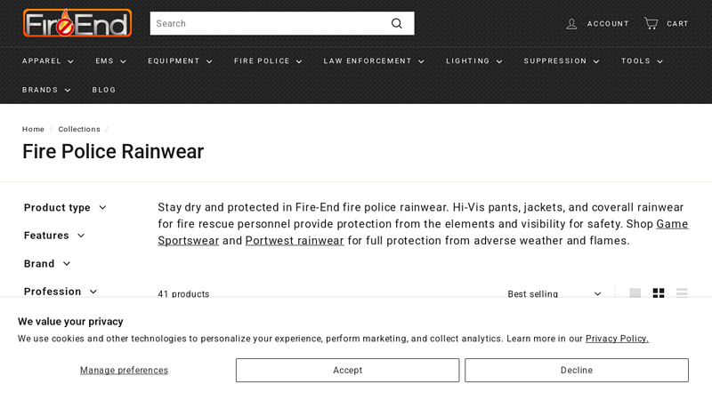 Fire Police Rainwear | Shop - Fire-End