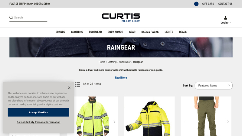 Shop Raingear for police at CurtisBlueLine.com