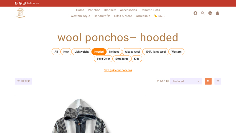 Alpaca & Llama Wool Poncho | ECUALAMA – Tagged 'hood'