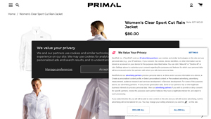 Primal Wear - Women's Clear Sport Cut Rain Jacket
