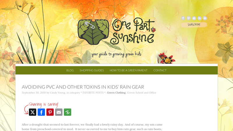 Avoiding PVC and Other Toxins in Kids' Rain Gear