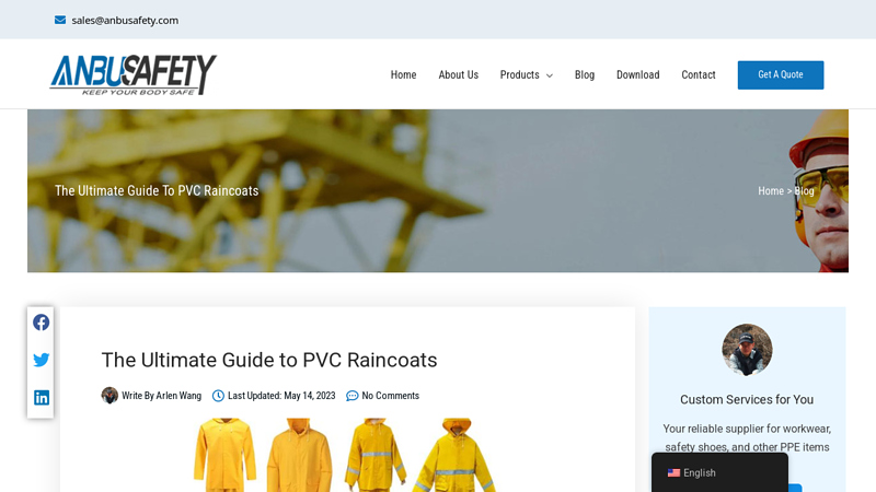 The Ultimate Guide to PVC Raincoats - Anbu Safety