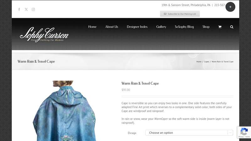 Warm Rain & Travel Cape - Sophy Curson