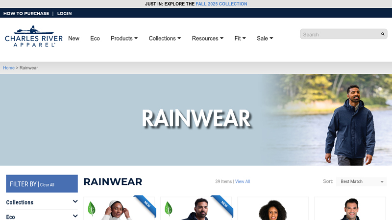 Products | Rainwear - Charles River Apparel