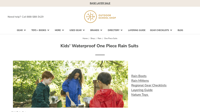 Kids' Waterproof One Piece Rain Suits - Outdoor School Shop