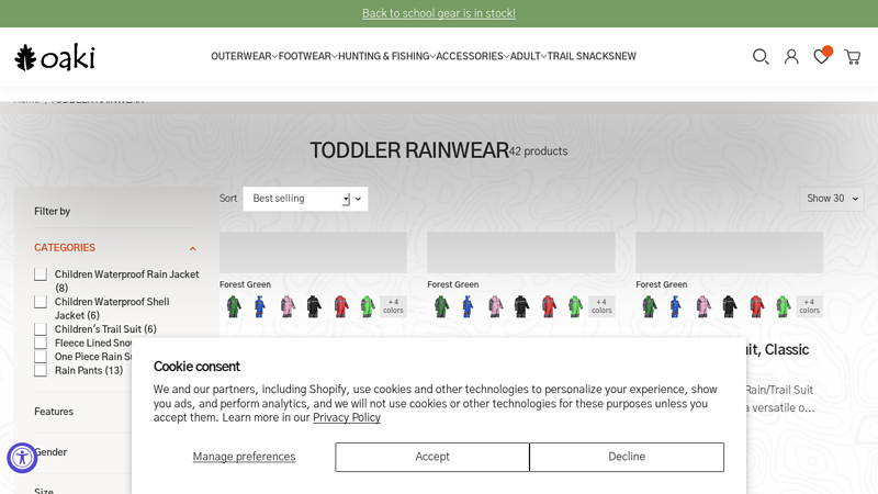 TODDLER RAINWEAR - Oaki