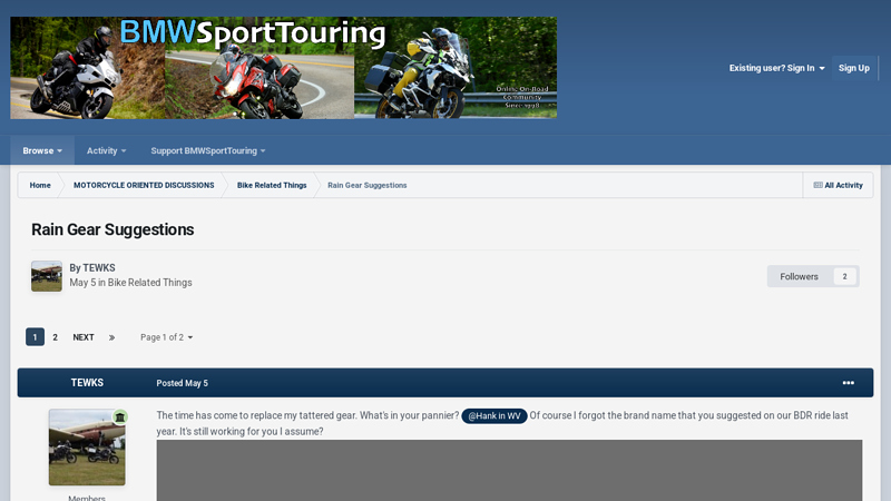 Rain Gear Suggestions - Bike Related Things - BMWSportTouring