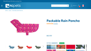 RC Pets - Packable Waterproof Dog Raincoat