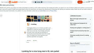 Men's Ultralight Rain Jacket - Long & Waterproof