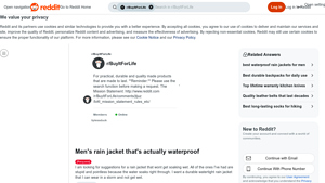 Reddit - Men's Waterproof Rain Jackets