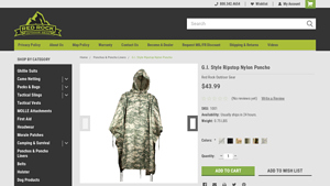 Red Rock - G.I. Style Ripstop Nylon Poncho