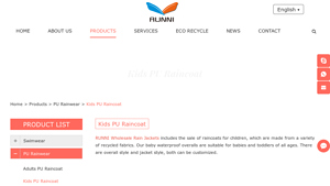 Runni Trading - Kids PU Raincoat
