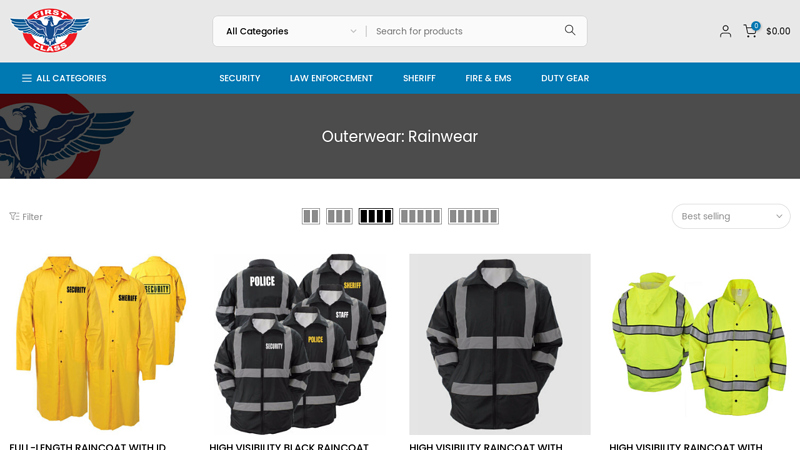 Outerwear: Rainwear - First Class Uniforms