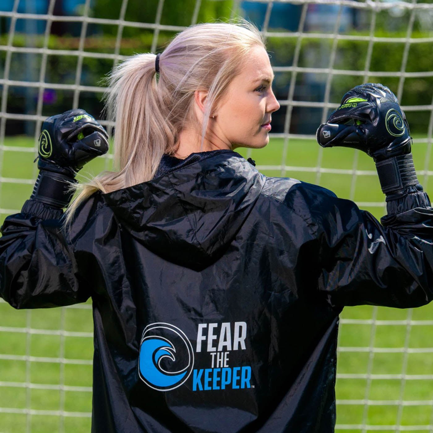 A stock image illustrating soccer rain jacket concepts