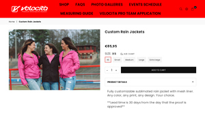 Velocita - Custom Rain Jackets