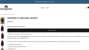 Weatherproof - Hooded A-Line Rain Jacket