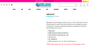 West Coast Goalkeeping - WCGK Rain Jacket