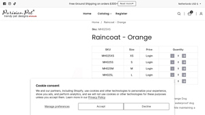 Parisian Pet - Orange Dog Raincoat