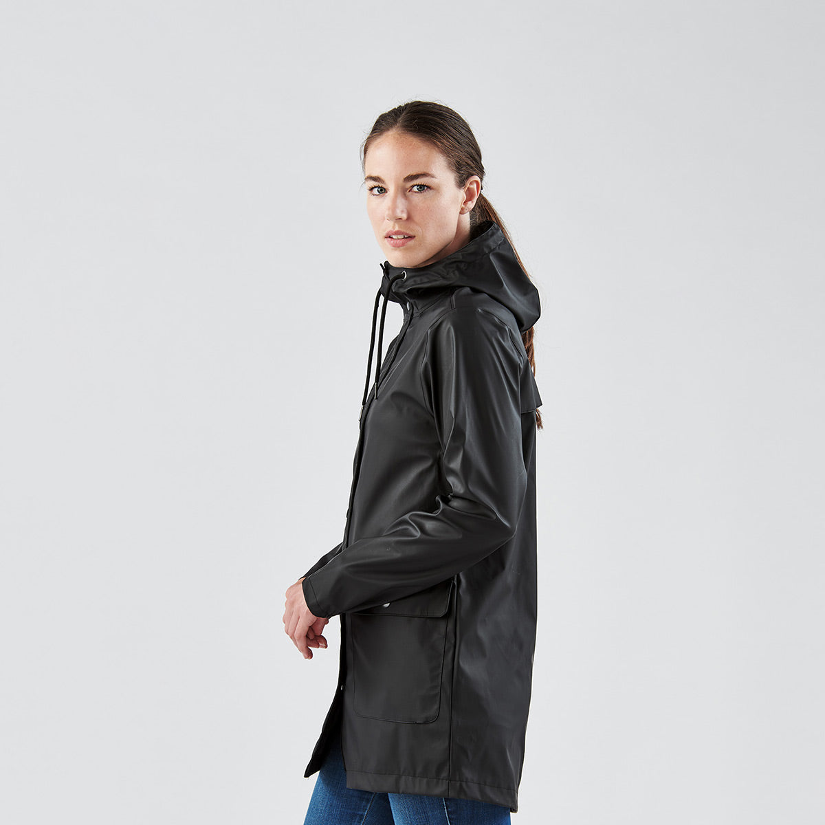A stock image illustrating womens rain coat concepts