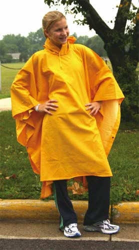 A stock image illustrating yellow rain poncho concepts