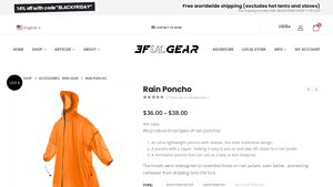 3F UL GEAR - Rain Poncho