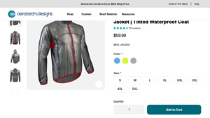 Aerotech Designs - Lightweight Packable Cycling Rain Jacket