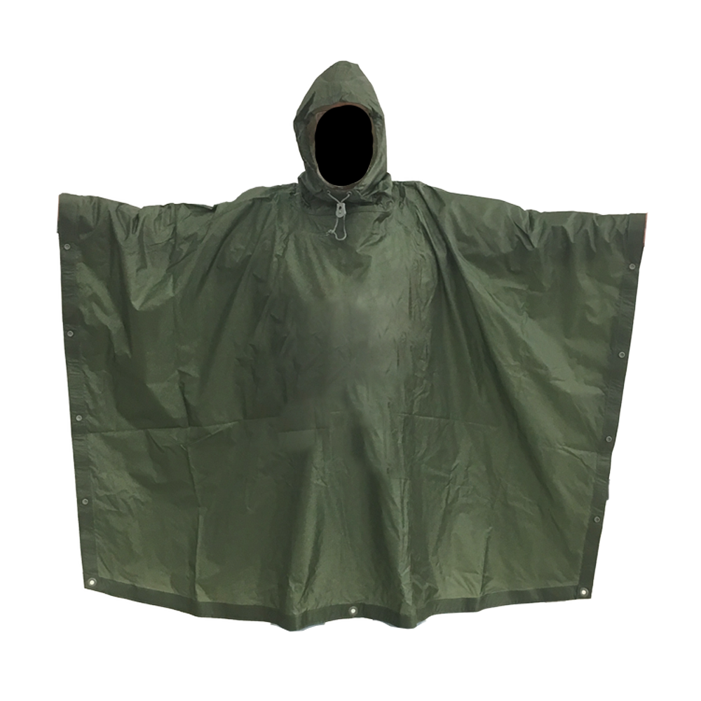 An application scenario or product detail of army poncho raincoat - Image 1