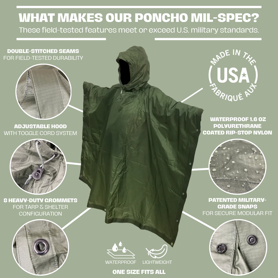 An application scenario or product detail of army poncho raincoat - Image 4