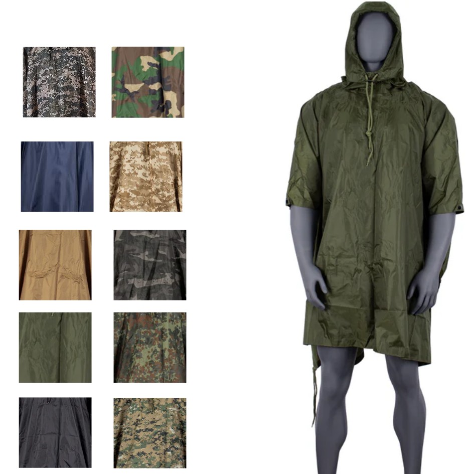 An application scenario or product detail of army poncho raincoat - Image 13