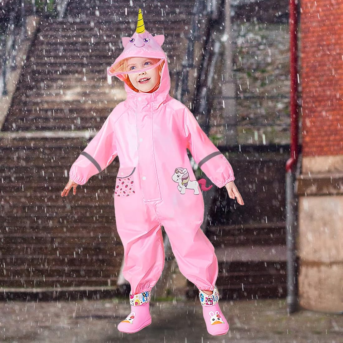 An application scenario or product detail of baby girl raincoat - Image 11