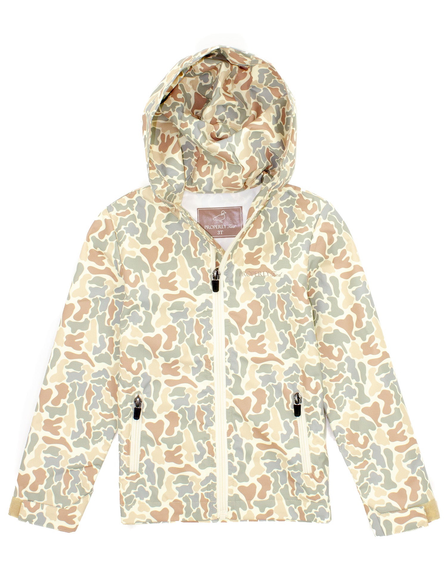 An application scenario or product detail of boys camo rain jacket - Image 3