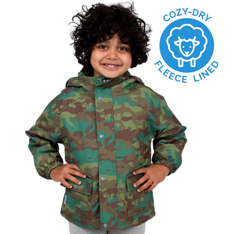 An application scenario or product detail of boys camo rain jacket - Image 21