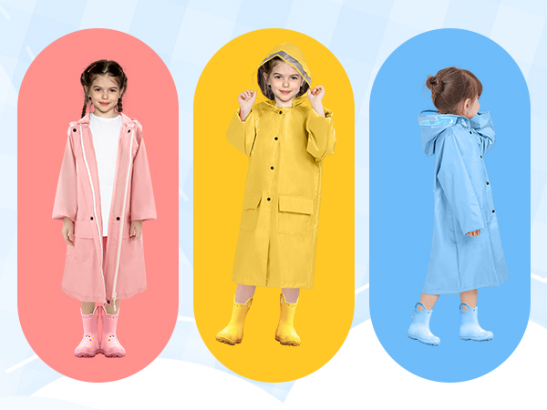 An application scenario or product detail of children's long raincoats - Image 22