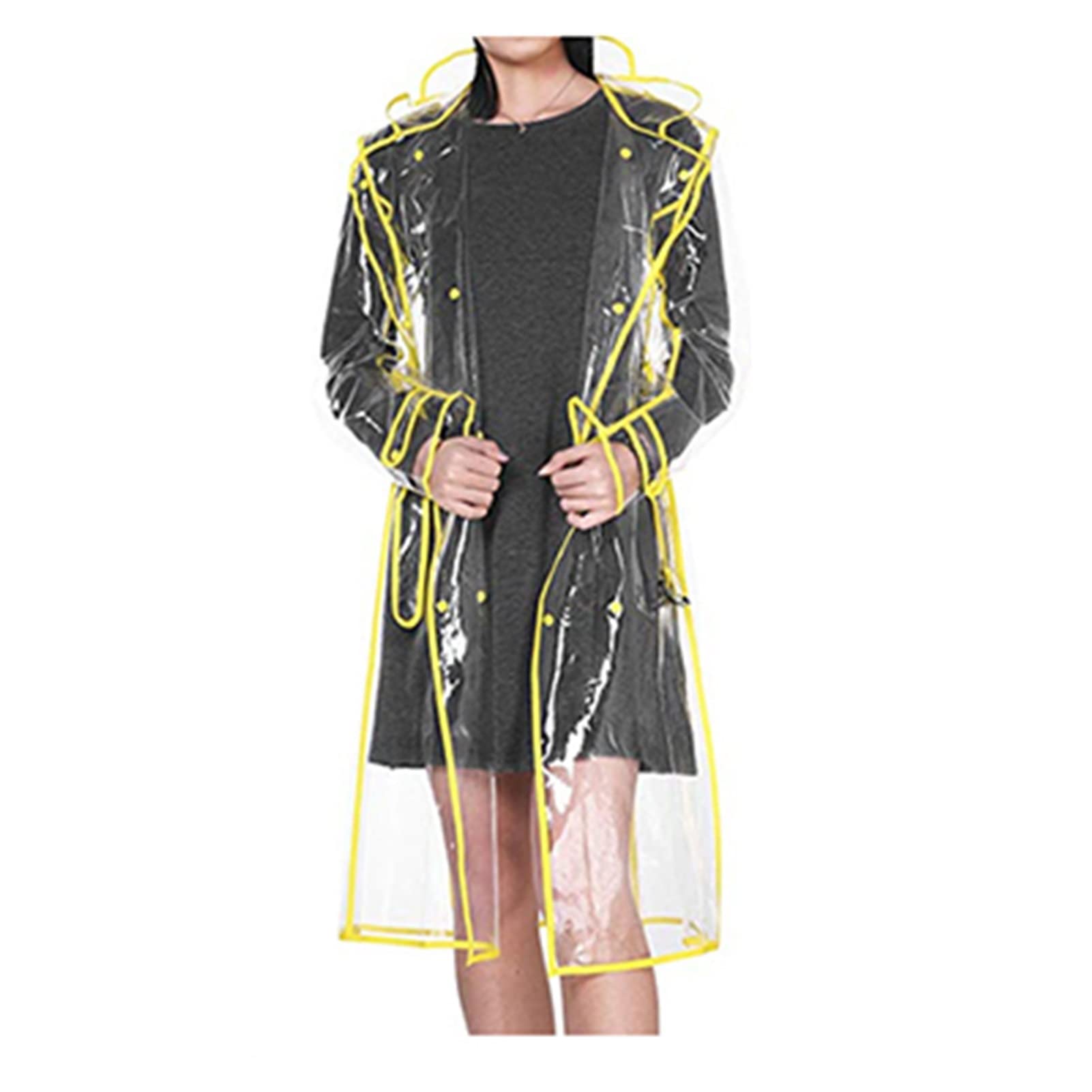 An application scenario or product detail of clear raincoat women in plastic raincoats - Image 2