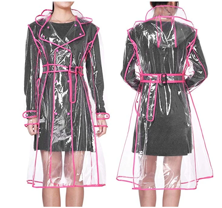 An application scenario or product detail of clear raincoat women in plastic raincoats - Image 14