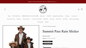 Cowkid Clothing Company - Summit Pass Rain Slicker