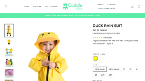 Cuddle Club - Duck Rain Suit
