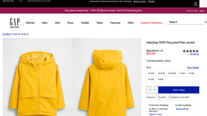 Gap Factory - Rainslicker Yellow Kids' Jacket
