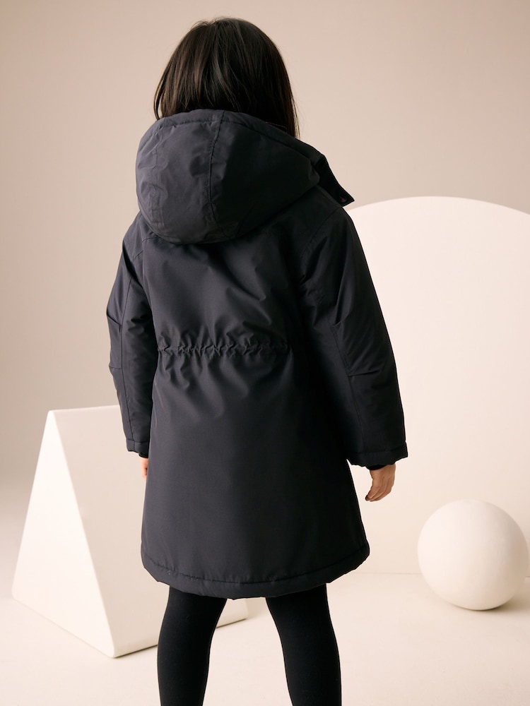 An application scenario or product detail of girls black waterproof coat - Image 19