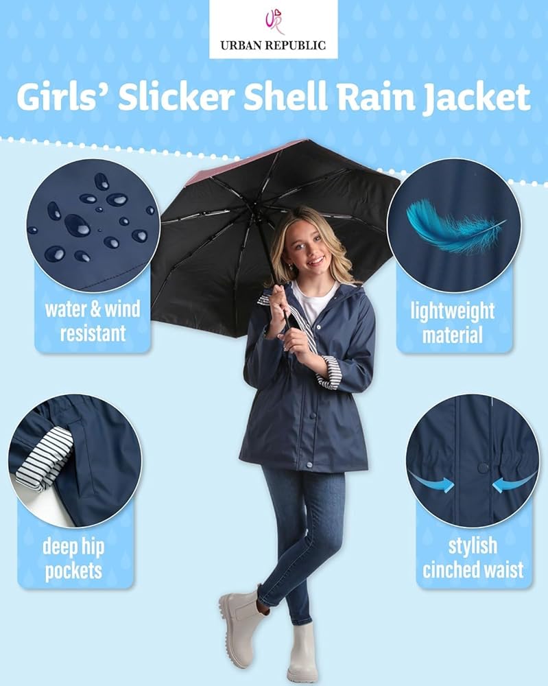 An application scenario or product detail of girls lightweight rain jacket - Image 15