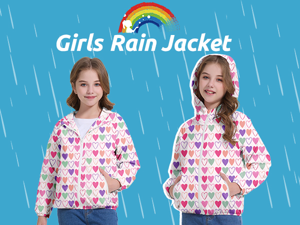 An application scenario or product detail of girls waterproof rain jacket - Image 14