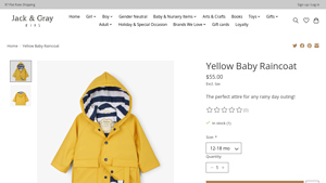 Jack and Gray - Yellow Baby Raincoat