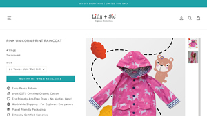 Lilly + Sid - Unicorn Raincoat