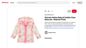 Wonder Nation - Baby and Toddler Girl Clear Raincoat