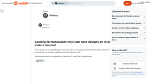 Reddit - Translucent Vinyl Raincoat Material