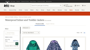 REI - Waterproof Infant and Toddler Jackets